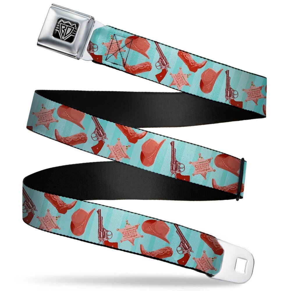 3065 Seatbelt Belt - Sheriff's Gear/Vertical Stripe Turquoise/Browns - 1.0"
